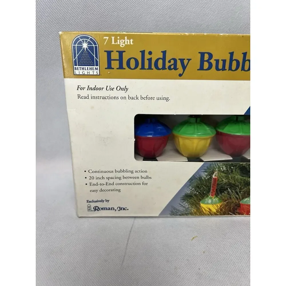 VTG Roman Inc. Bubbling Lights Christmas Tree Holiday Decorative - 7 light set